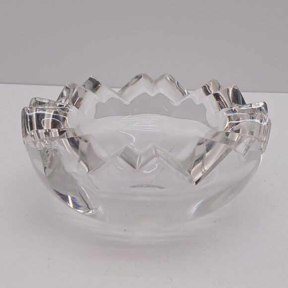 Vintage Rosenthal Crystal Egg Ashtray Bowl Trinket Dish 5" - Minor Chips - Picture 3 of 10